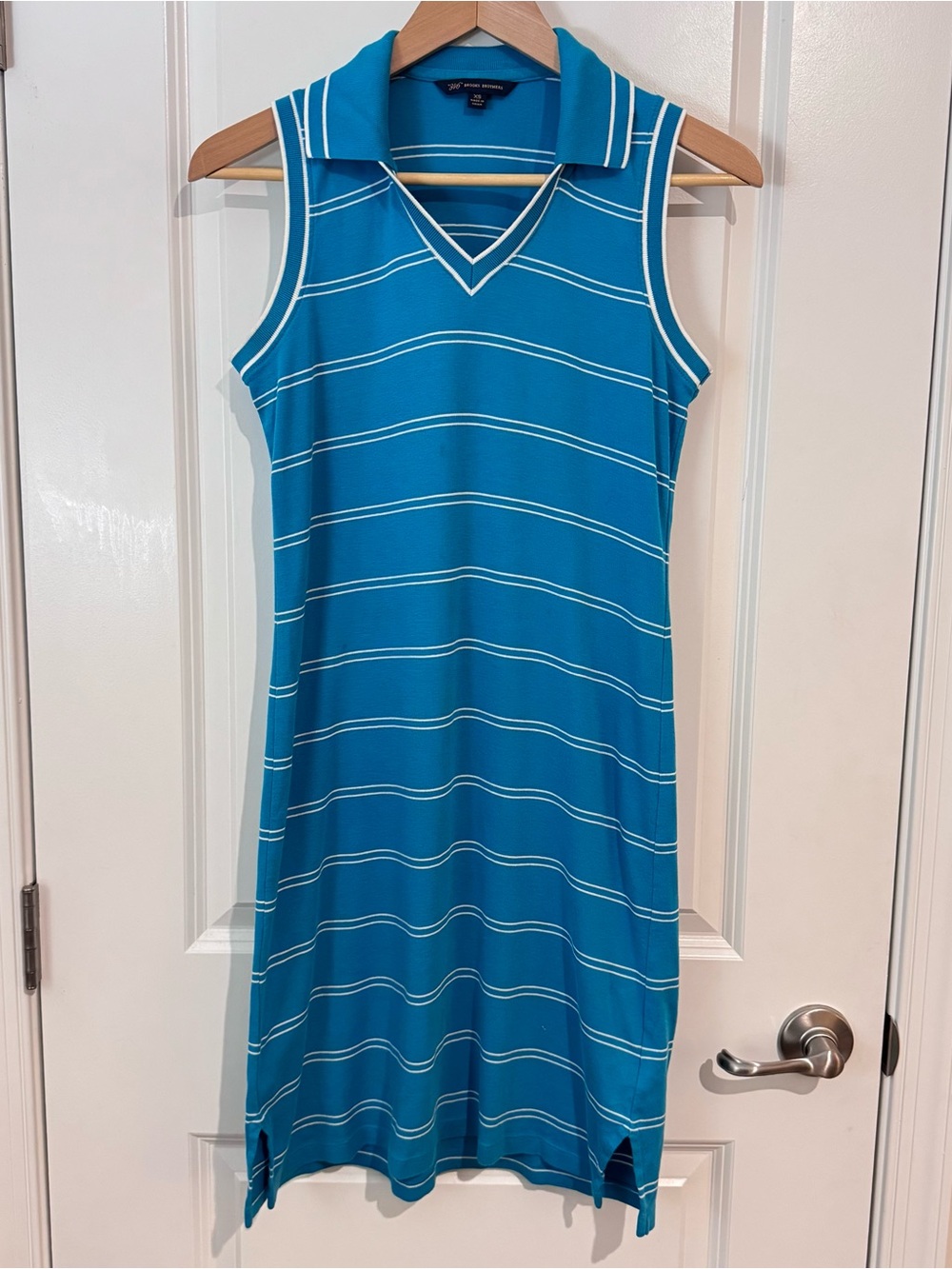 Brooks Brothers Womens Blue Sleeveless Polo Pique Dress XS Golf Tennis Dress